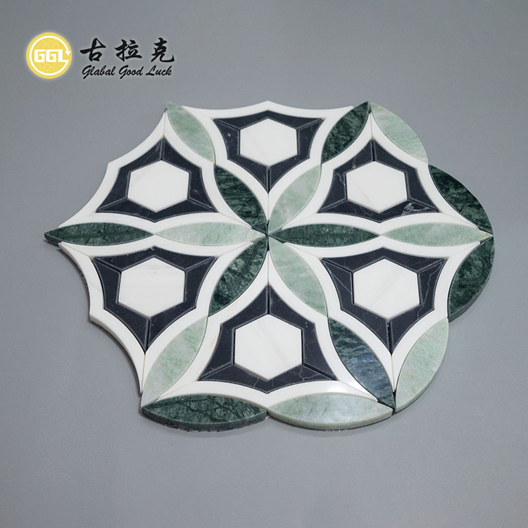 Nuovo Design Fiore Pattern Marmo Mosaico Piastrella Per Decorazione Parete Pavimento