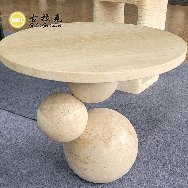 Estilo de Lujo Diseño a Medida Mesa de Café de Piedra Natural Mármol Amarillo para la Sala de Estar