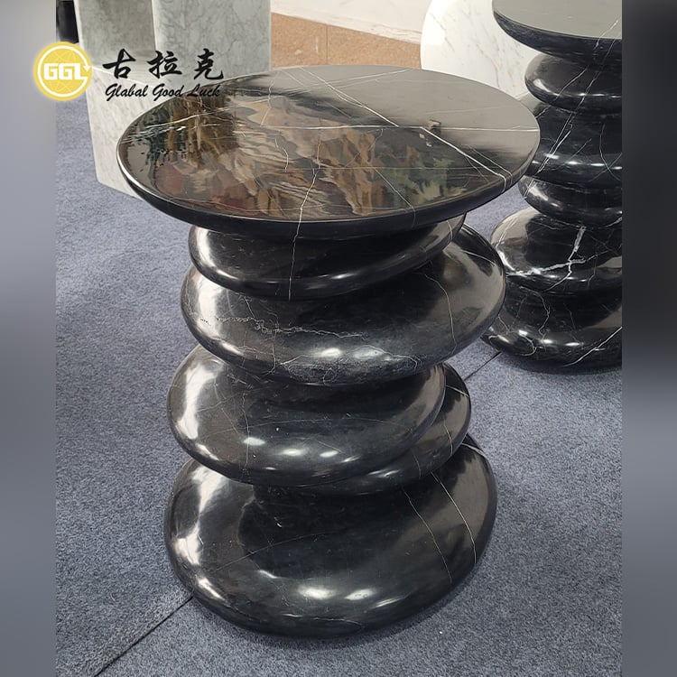 Kámen Stuhl Unikátní Design Nero Marquina Mramor Černý Přírodní Kámen