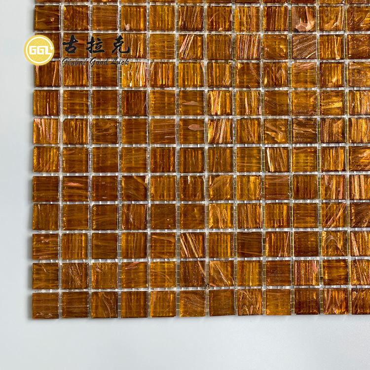 Amber Mosaic Tile Line Gute Qualität Glas-Mosaikfliesen für Wanddekoration