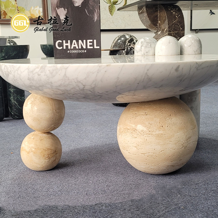 Natuurlike Carrara-marmelade tafel luksusontwerp rond konsoletafel