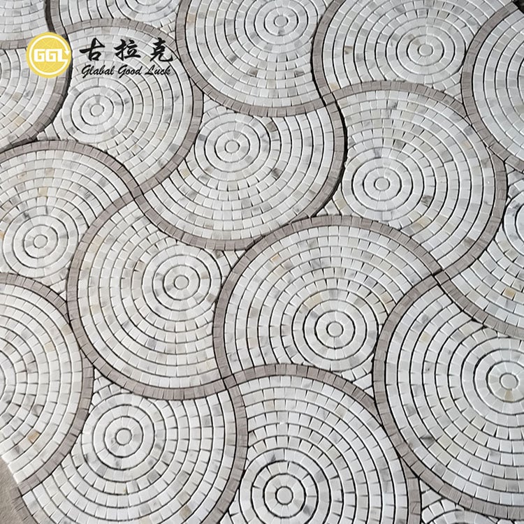 Marmer Parquet Ciri Mosaic Jet Air untuk Wall Floor Tile