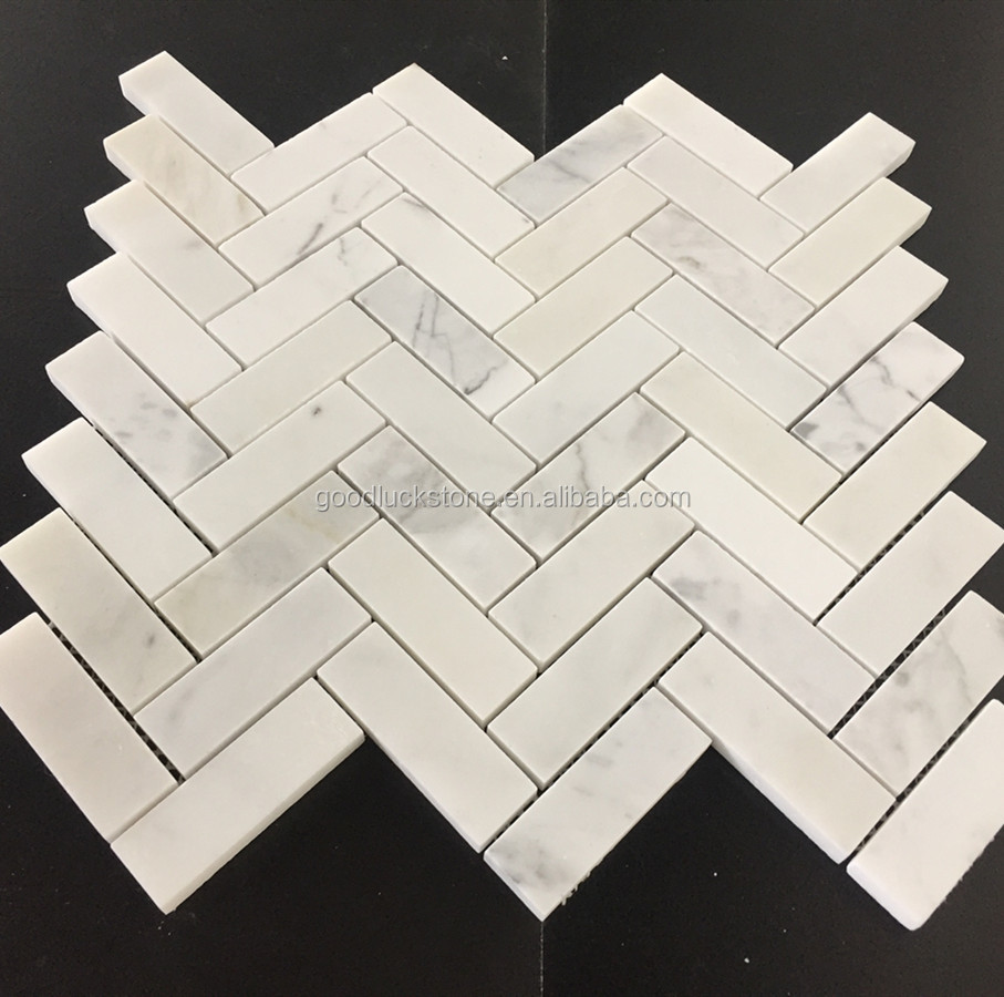 Calacatta Gold Heringbone Marmorstein Mosaik für dekorative Küche