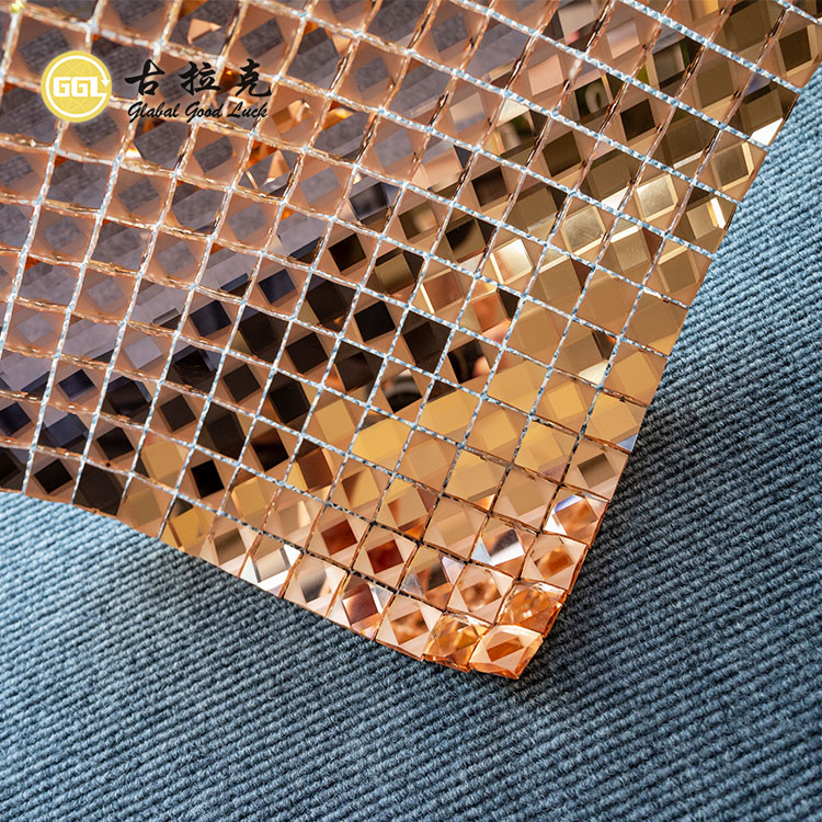 Rtuť Růžový Diamant Povrch Lesklý Sklo Mozaika Stěny Backsplash