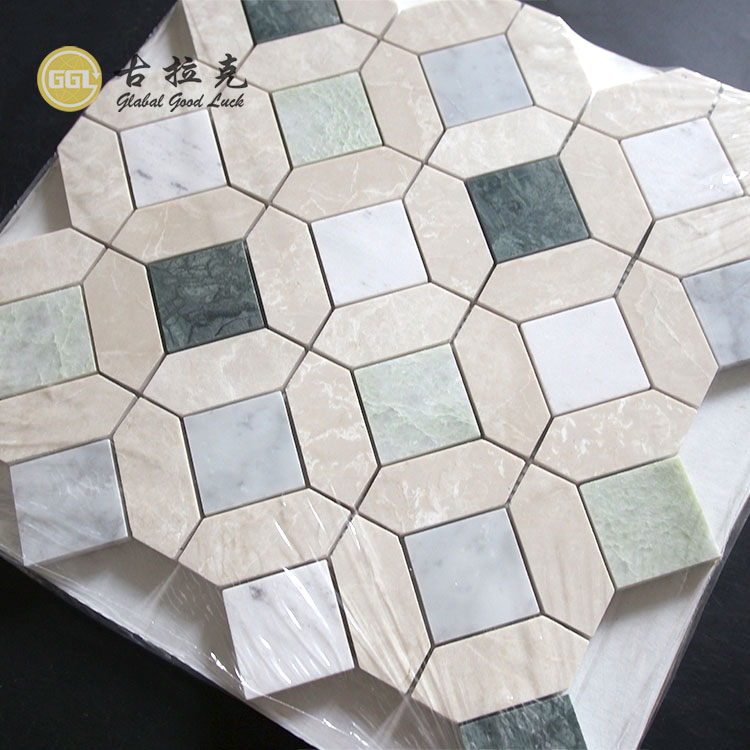 Mozaic din marmură naturală Decorativ pentru interior Mozaic colorat pentru podea sau perete