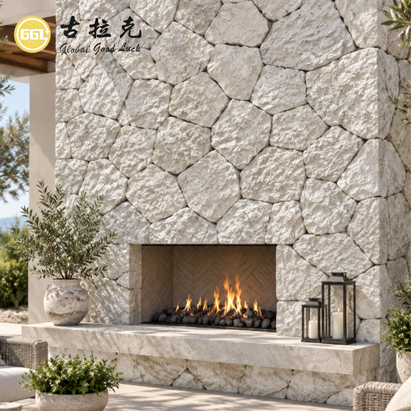 Natural Stacked Stone Veneer – Rustic Wall Cladding for Exterior Walls & Fireplaces