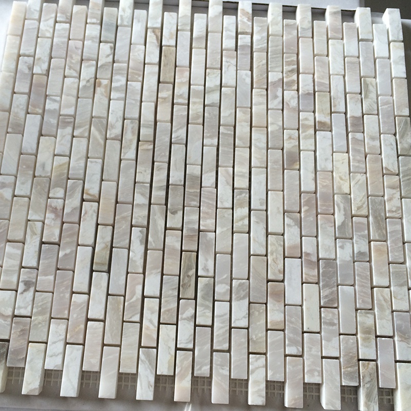 Big Size Natural White Marble Brick Tile Textured Mosaic Mosaics Type factory