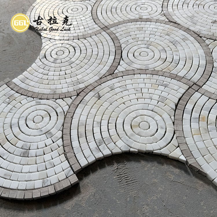 Marmer Parquet Ciri Mosaic Jet Air untuk Wall Floor Tile