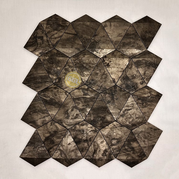 3D-muotoinen epäsäännöllinen ruostumaton teräs metallimosaakki seinälaatta varten