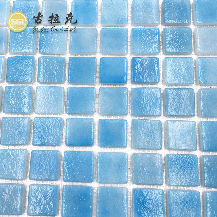 Summer Style Gradient Blue Tile Glass Pool Mosaic Tile