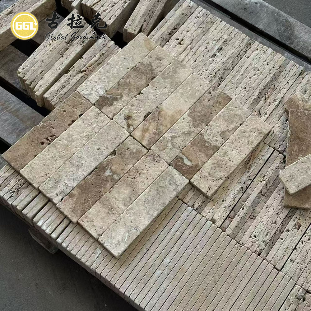 10x10cm Gray Travertine Tiles – Natural Stone Square Floor & Wall Tiles