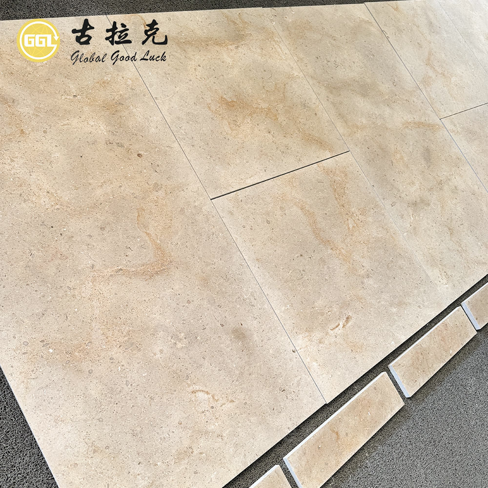 Beige Kalkstein-Fliesen 600x1200 mm | Individuelles französisches Muster