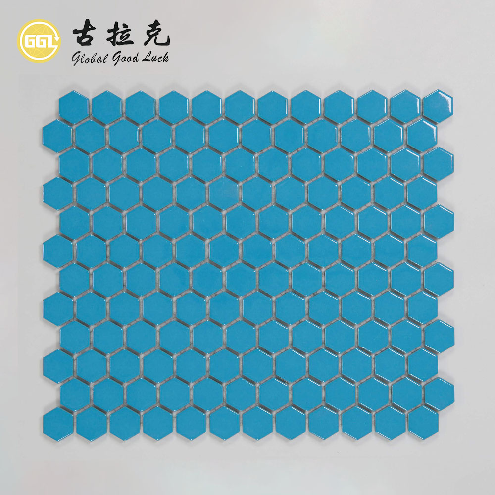 Colorful Hexagon Ceramic Mosaic Tiles for Kitchen Backsplash and Bathroom Walls