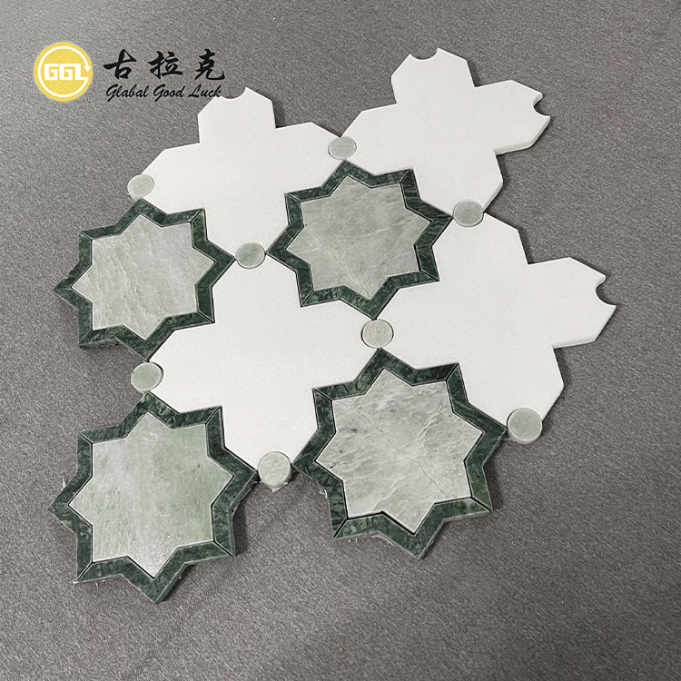 Blumenmuster Marmor Parkett Wasserstrahl Mosaikfliese
