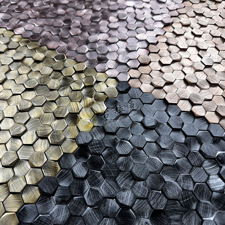 Metallmosaikfliesen Aluminiummosaikfliesen Küchenrückwand Metallmosaik