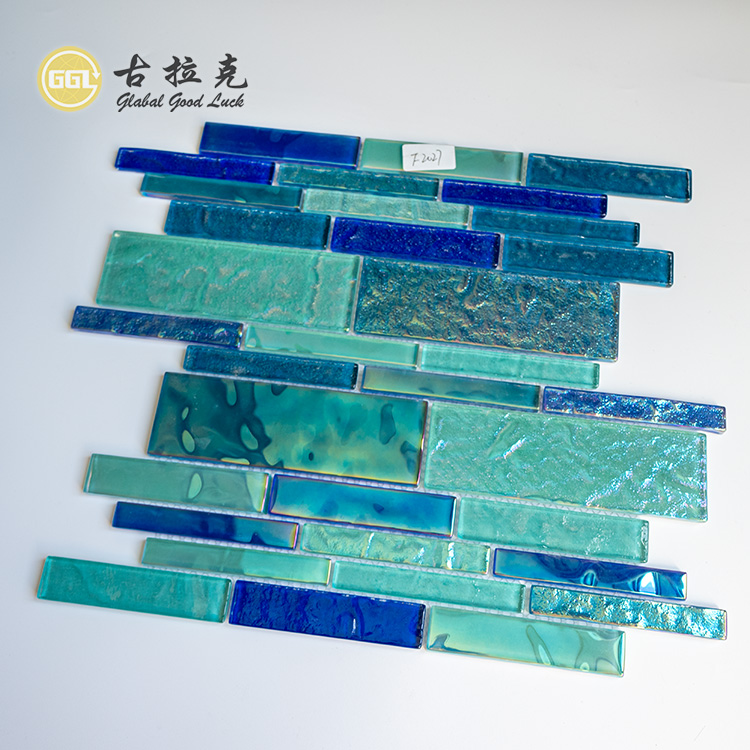 Rainbow Glass Strip Design Mozaic Piese de zid Piese de zid Decorul pereților din baie