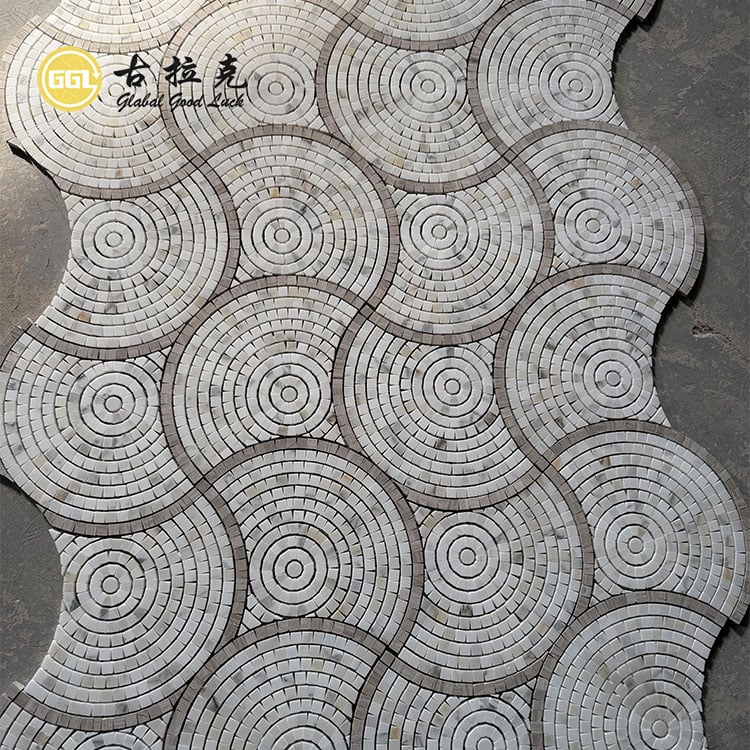 Marmer Parquet Ciri Mosaic Jet Air untuk Wall Floor Tile