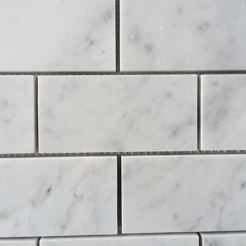 Carrara White 2x4 Inch Brick Marble Mosaic Tiles High Quality Genre Mosaics details