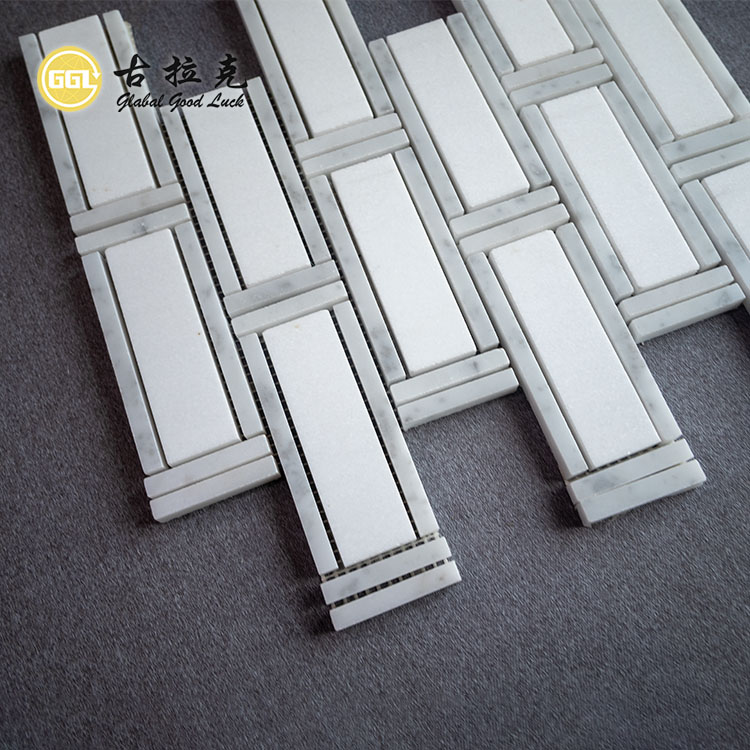 Mramorová mozaika Thassos White Mix Carrara White pro dekoraci interiéru domu