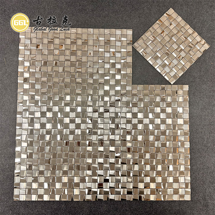 Slip Metal Mosaikki laatat 3D ruostumaton mosaikki