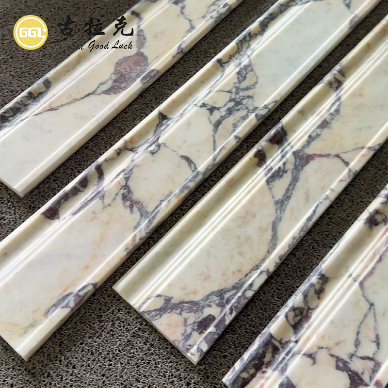 Calacatta Viola Marble Skirting Board | Luxury Natural Stone Baseboard Trim & Decorative Wall Moulding