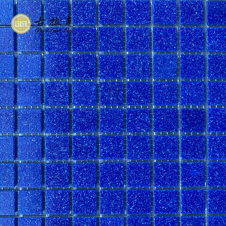 Pool Mosaïekteël Blou Glaskeramiek Poolteëls Vir Swembadwand Ontwerp