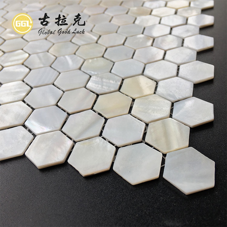 Kuchynské záložné škvrny Hexagon Form Shell Mosaiková dlaždica Dekorácia steny