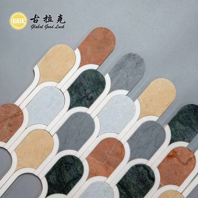Unique figura LAETUS Marmor Mosaic pro coquina Wall Backsplash Tile