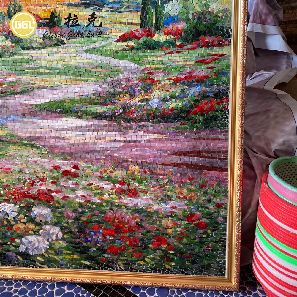 Custom Landscape Mosaic Mural for Luxury Interior Wall Decoration