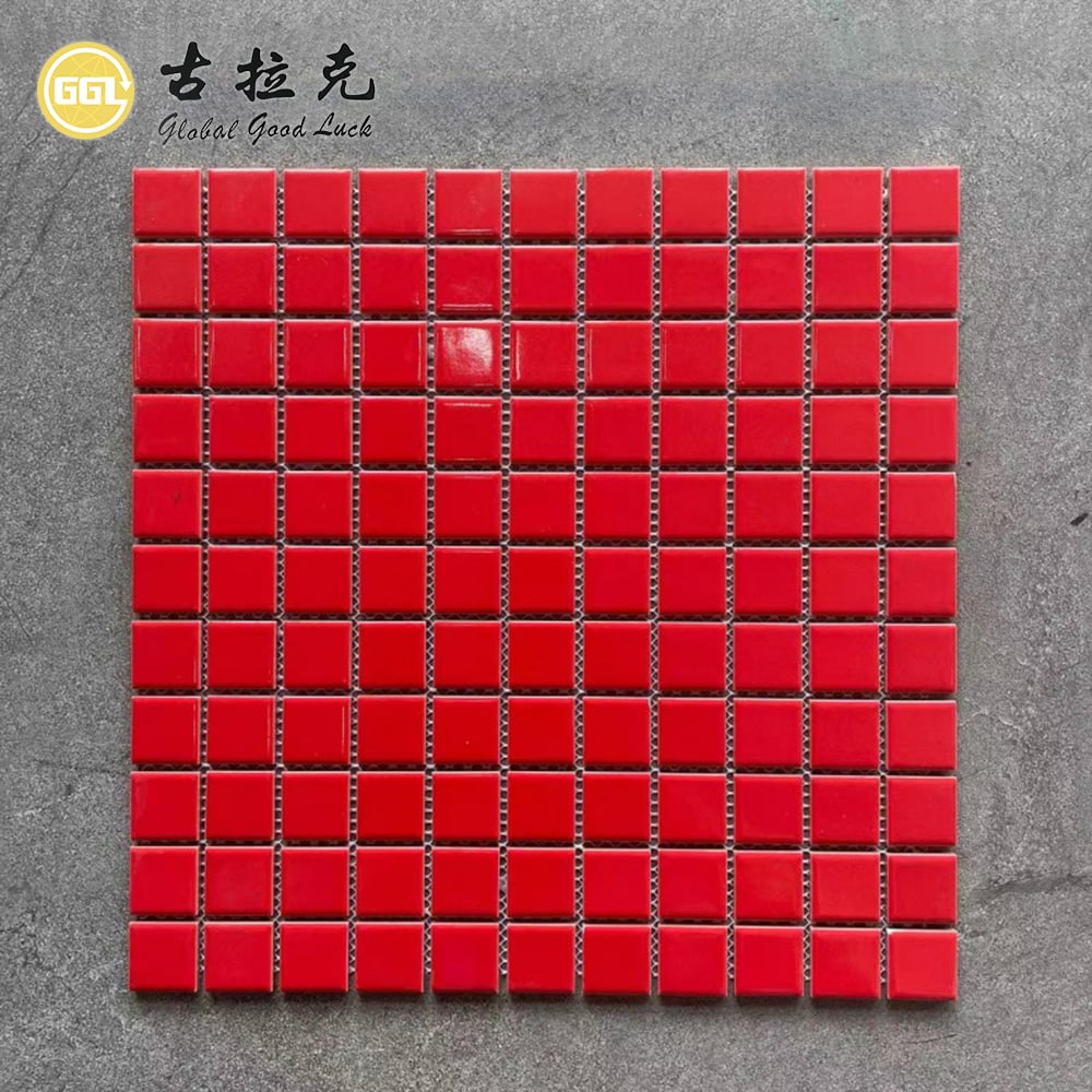 Solid Color Square Ceramic Mosaic Tiles for Kitchen Backsplash and Bathroom Walls