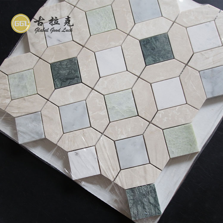 Mozaic din marmură naturală Decorativ pentru interior Mozaic colorat pentru podea sau perete