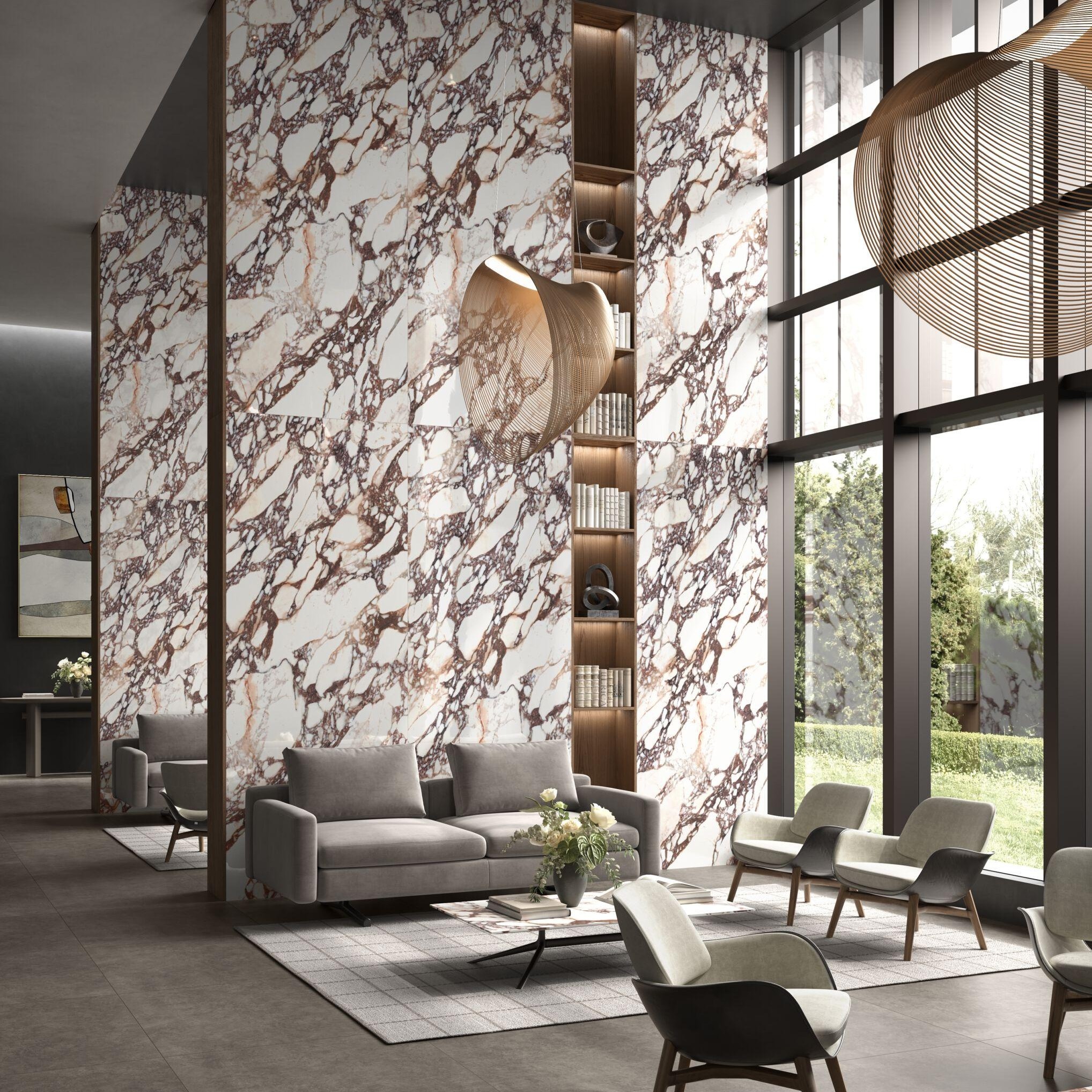 Turkish Calacatta Viola Marble Project: From Slab Selection to Luxury Interior Application