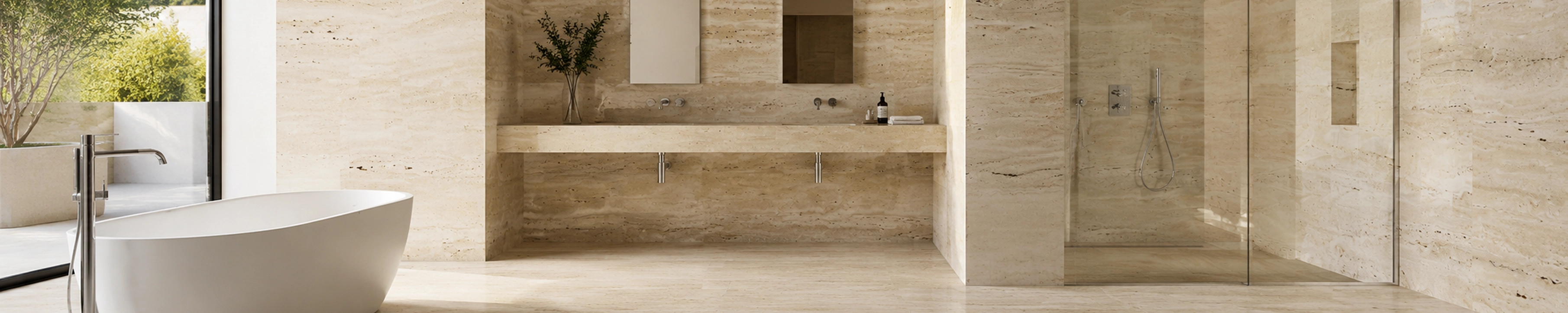 custom fluted travertine stone panel  natural grooved stone wall cladding for luxury interior design-0