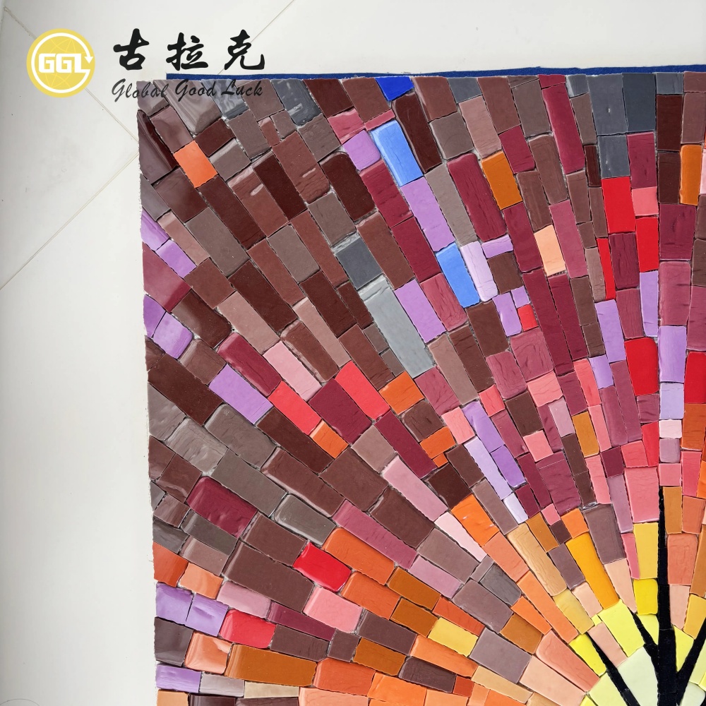 Custom Glass Tree Mosaic Mural – Handmade Decorative Glass Mosaic Art for Hotel, Home & Restaurant Feature Walls