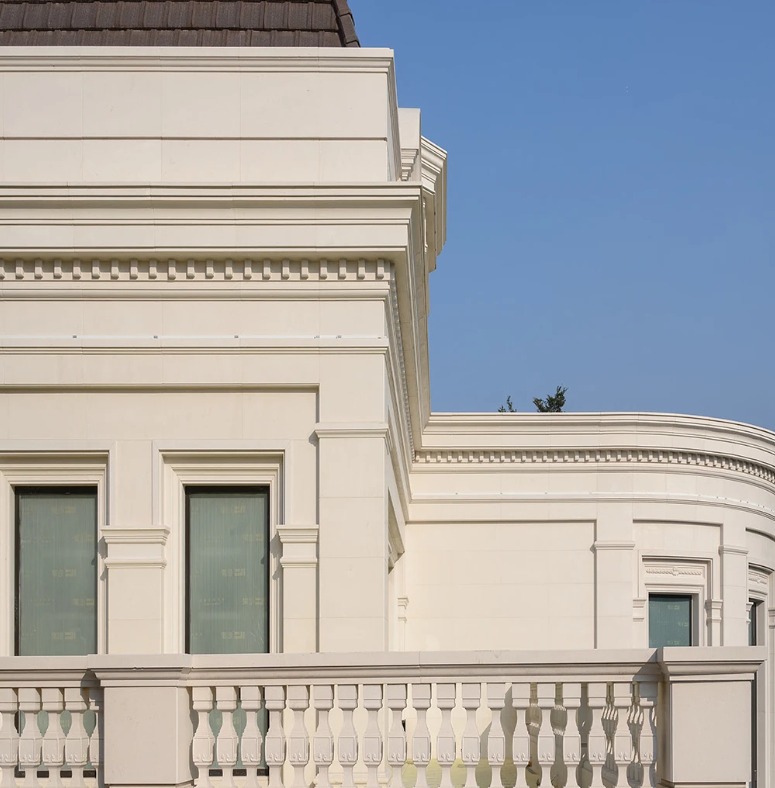 Portugal Beige Limestone Villa Wall Cladding | Custom Natural Limestone Exterior Design