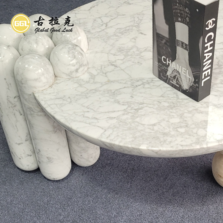 Natuurlike Carrara-marmelade tafel luksusontwerp rond konsoletafel