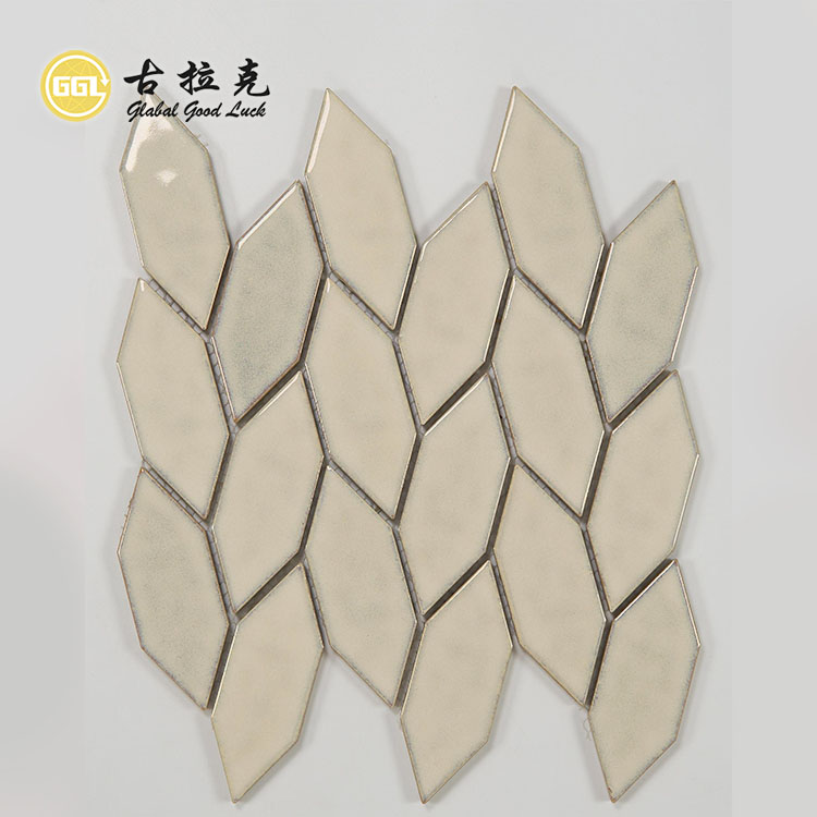Płytki Ceramiczne w Kształcie Diamentu z Lśniącą Glazurowaną Ubruką Lodową do Dekoracji Ścian i Podłóg