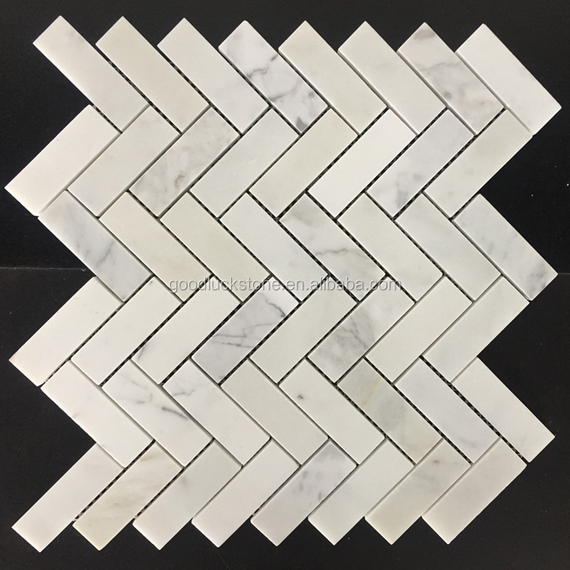 Calacatta Gold Heringbone Marmorstein Mosaik für dekorative Küche