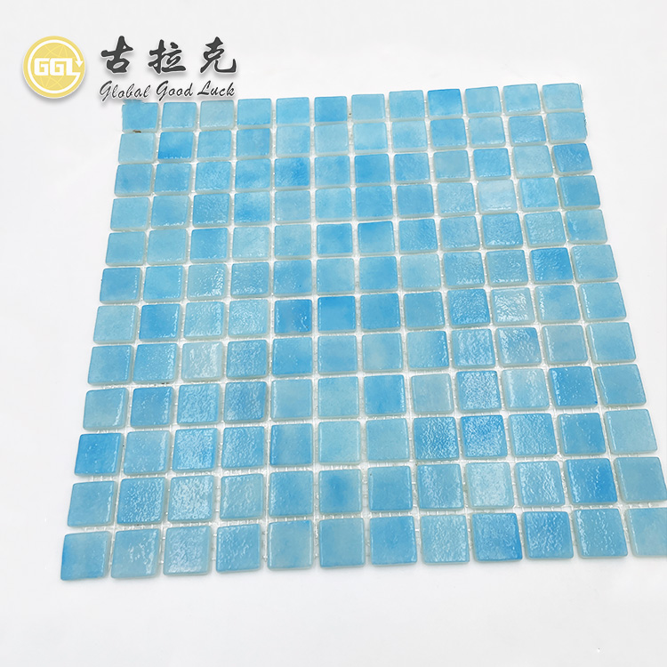 Summer Style Gradient Blue Tile Glass Pool Mosaic Tile