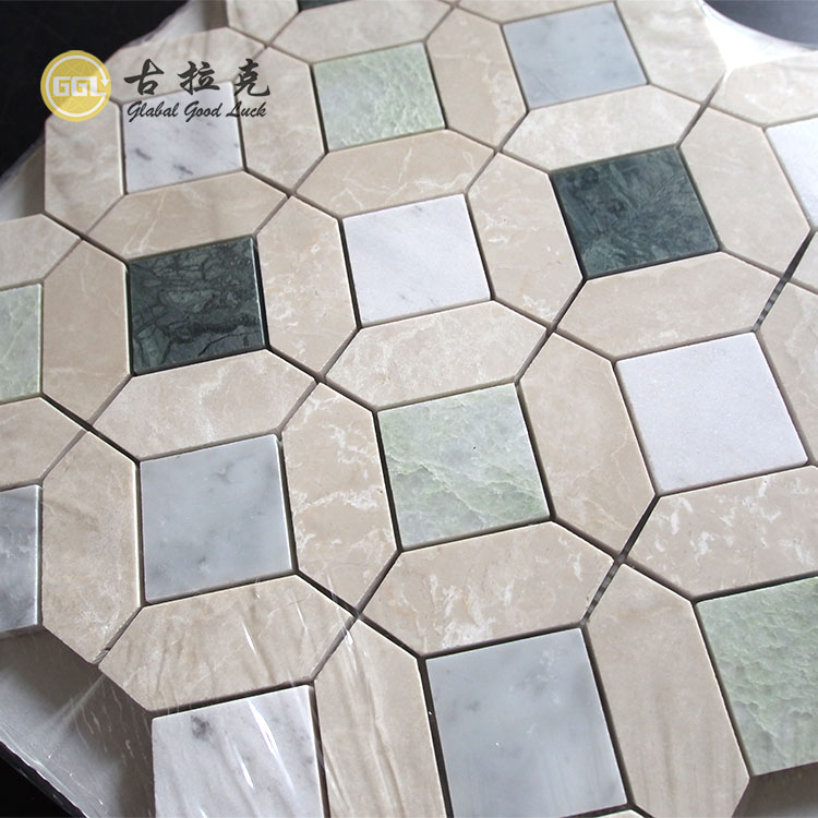Mozaic din marmură naturală Decorativ pentru interior Mozaic colorat pentru podea sau perete