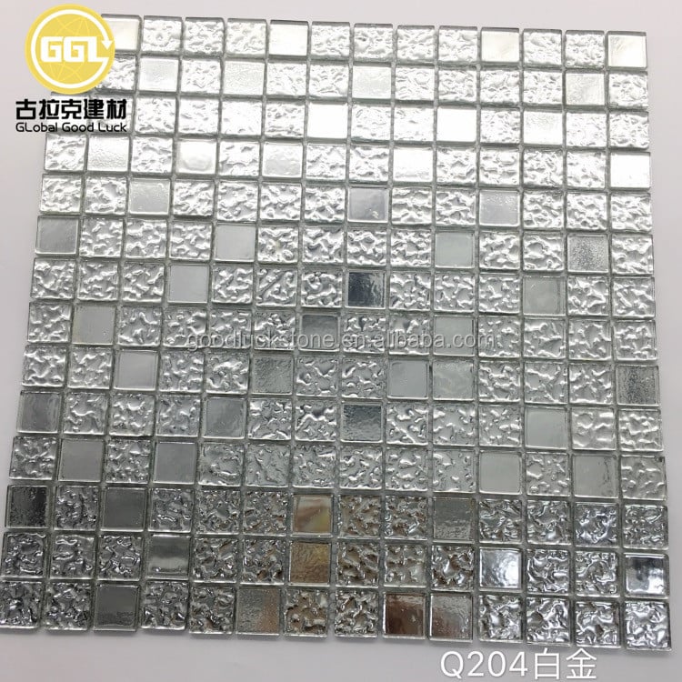 Tile-uri Mozaic de Sticlă Crackle cu Formă Pătrată pentru Decor Zid