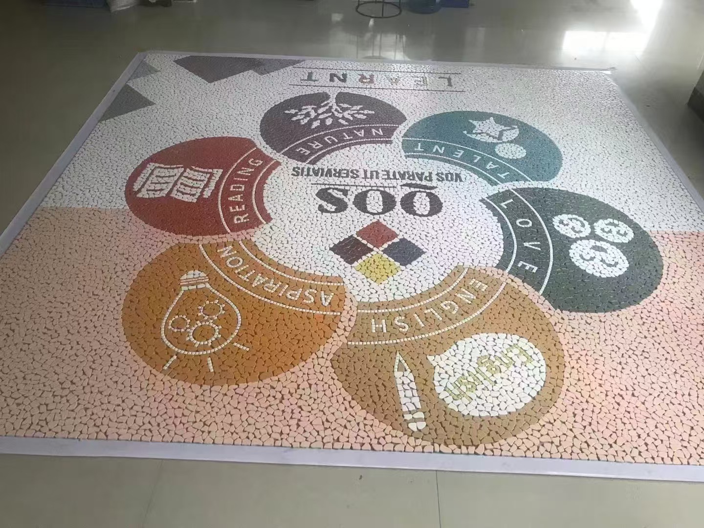 Industrial mosaic flooring
