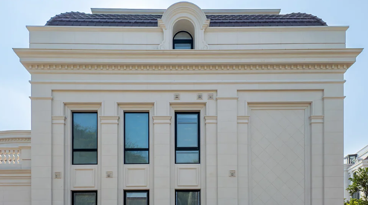 Portugal Beige Limestone Villa Wall Cladding | Custom Natural Limestone Exterior Design