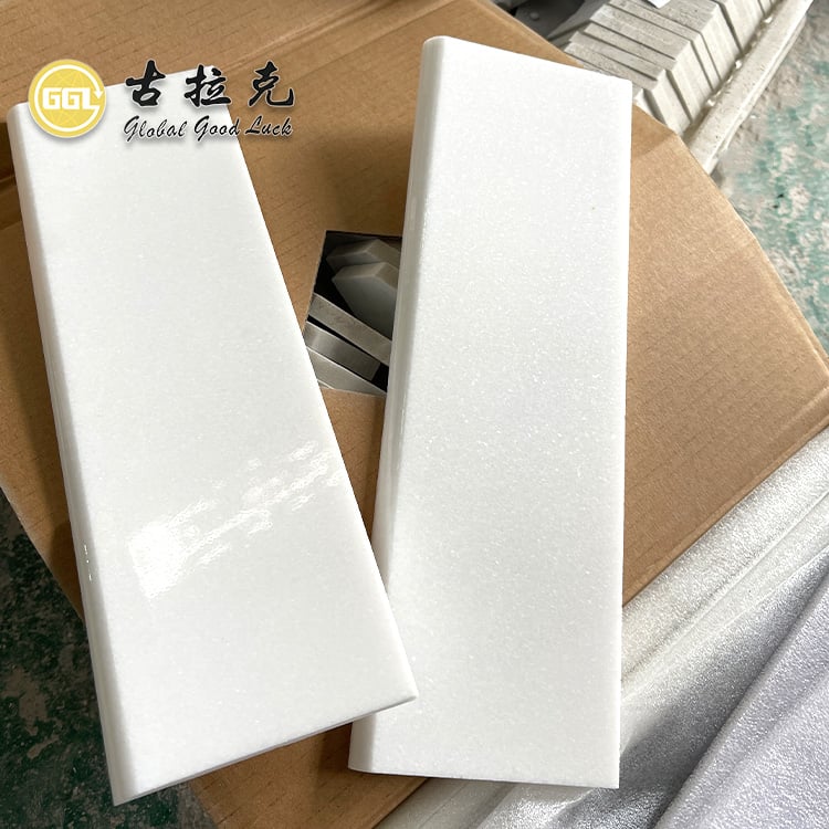 Ladrillo de mármol blanco Thassos pulido para decoración interior del baño