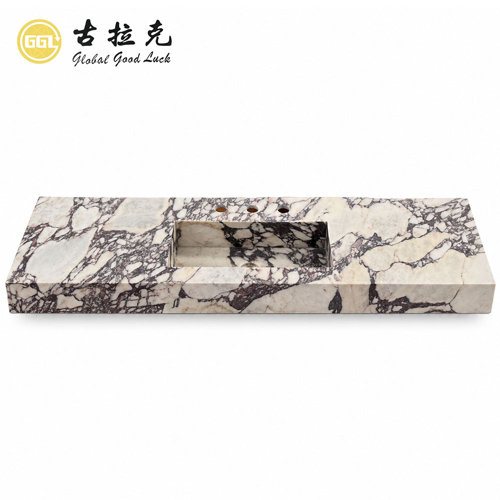 Calacatta-Viola-Marmor-Waschtisch | Individueller Luxus-Waschraum aus Naturstein