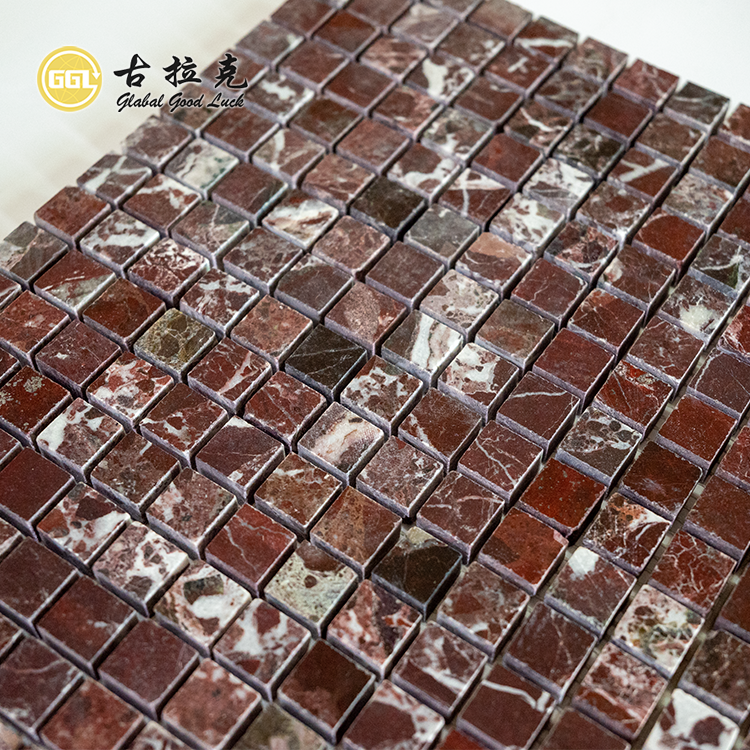 Rosa Levanto Quadratform Marmormosaik für die Innenausstattung