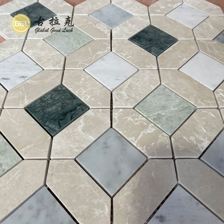 Mozaic din marmură naturală Decorativ pentru interior Mozaic colorat pentru podea sau perete