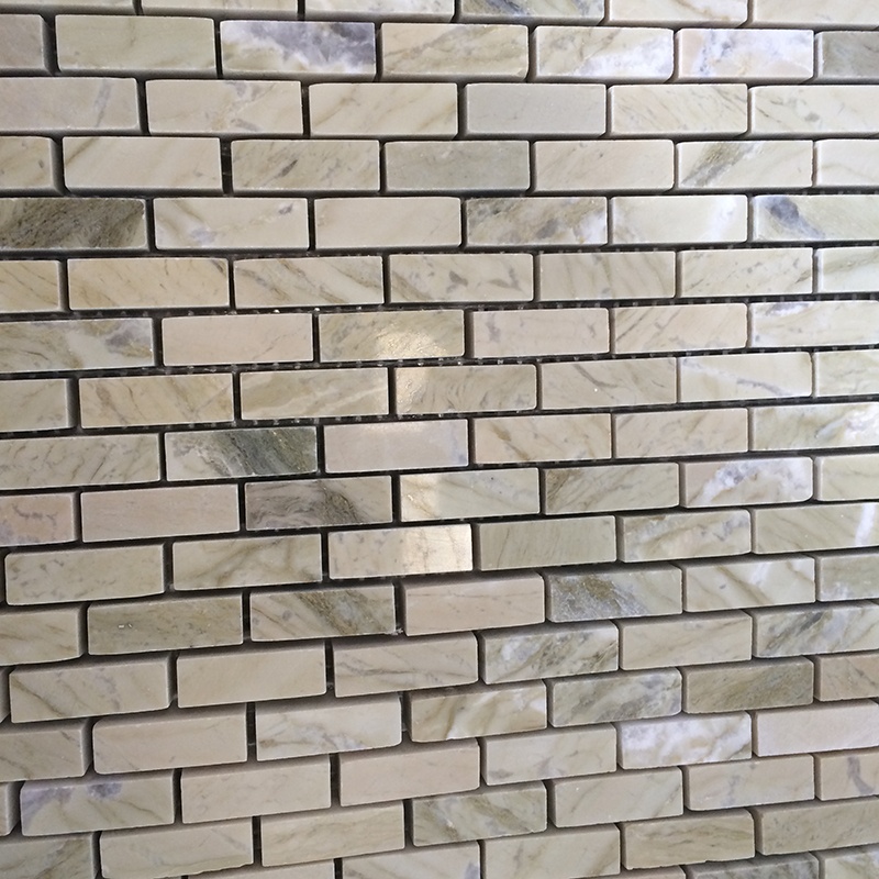 Stórstærð náttúruleg hvít marmara steinsteypa flís textured mosaic mosaics tegund