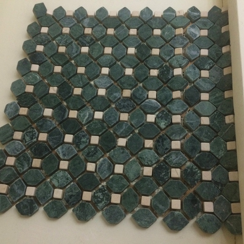 Naturgrüner Marmor-Mosaikstein für Wand- oder Bodendekoration
