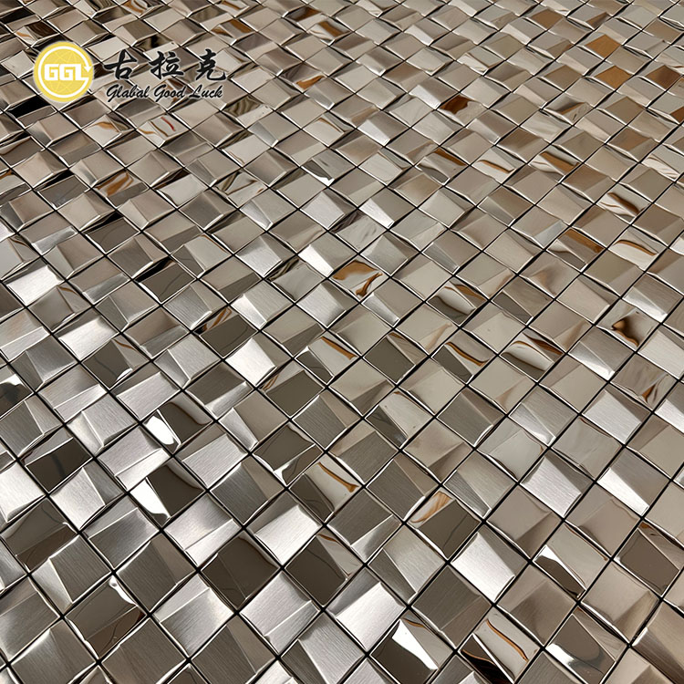 Slip Metal Mosaikki laatat 3D ruostumaton mosaikki